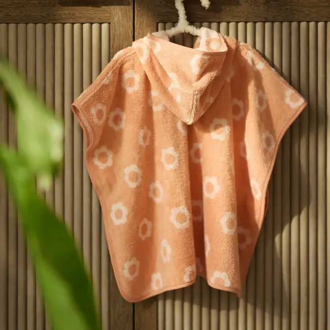 Badponcho Badstof Jacquard Flower