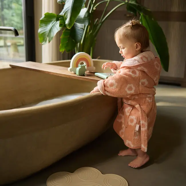 Badjas Badstof 1-2 jaar Jacquard Flower