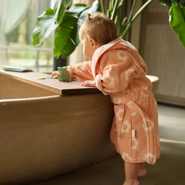 Badjas Badstof 1-2 jaar Jacquard Flower