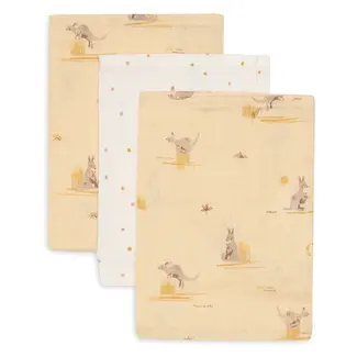 Jollein Hydrofiel Washandje 15x20cm Kangaroots (3pack)