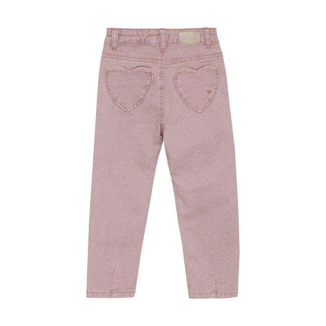 Jeans Mom Fit Heart Pocket Pale Mauve