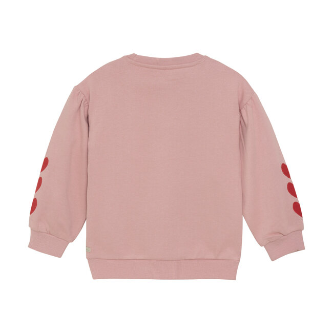 Sweater Heart Embroidery Pale Mauve
