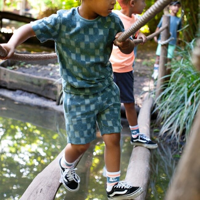 Short Ruit Badstof Lagoon Legends Petrol