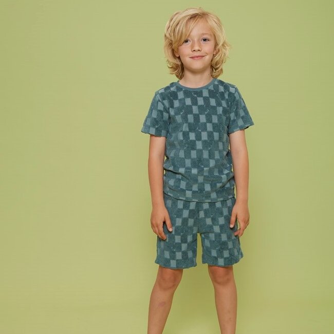 Short Ruit Badstof Lagoon Legends Petrol