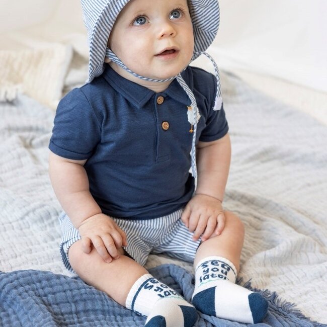 Zonnehoed Streep Chambray Seaside Happiness Chambray