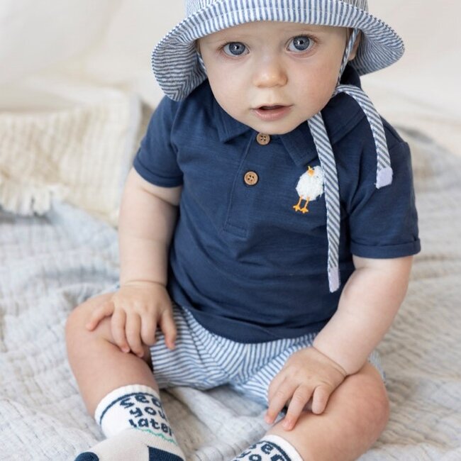 Zonnehoed Streep Chambray Seaside Happiness Chambray