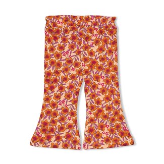 Feetje Flare Broek AOP Love Peace Aloha Perzik