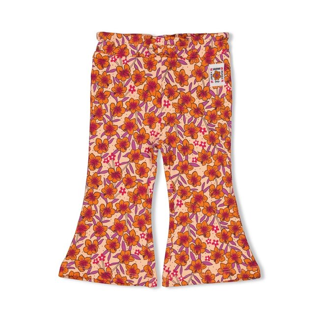 Flare Broek AOP Love Peace Aloha Perzik