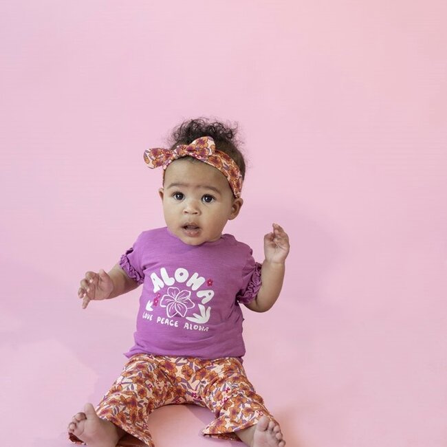 T-Shirt Love Peace Aloha Paars