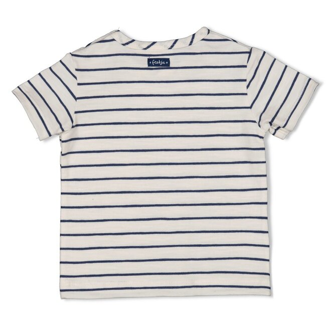 T-Shirt Streep Seaside Happiness Offwhite