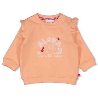 Feetje Sweater Relaxed Fit Love Peace Aloha Perzik