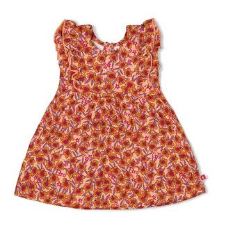 Feetje Jurk AOP Love Peace Aloha Perzik