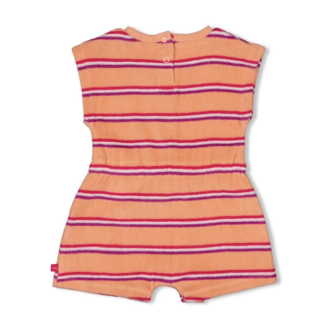 Playsuit Streep Badstof Love Peace Aloha Perzik