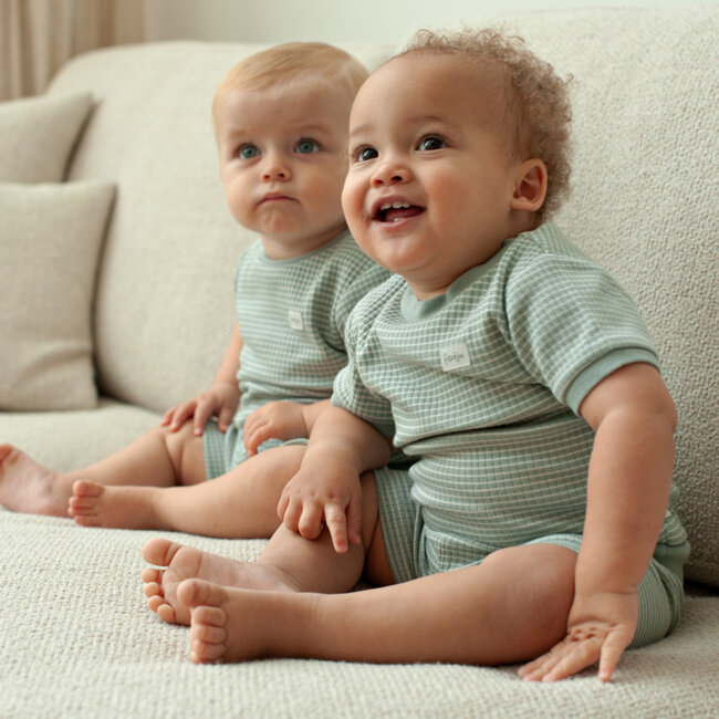 Shortama Wafel Zeegroen