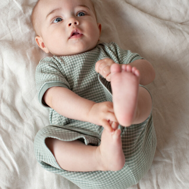 Shortama Wafel Zeegroen