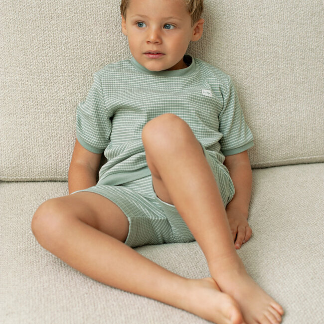 Shortama Wafel Zeegroen