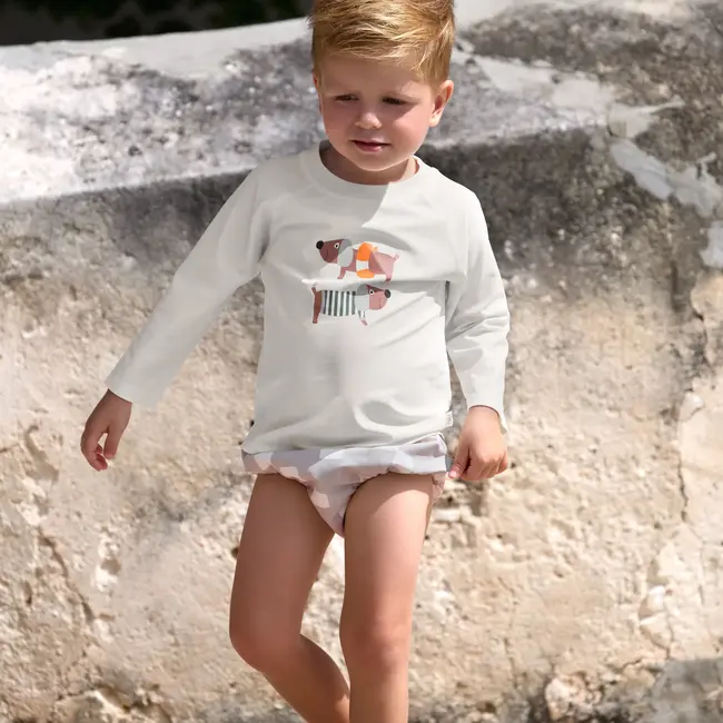 Zwemshirt Long Sleeve Beach Dog Orange/Dark Sea