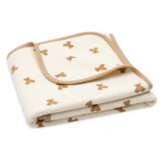 Jollein Deken Wieg 75x100cm Mini Teddy Bear Little Waffle Met Naam