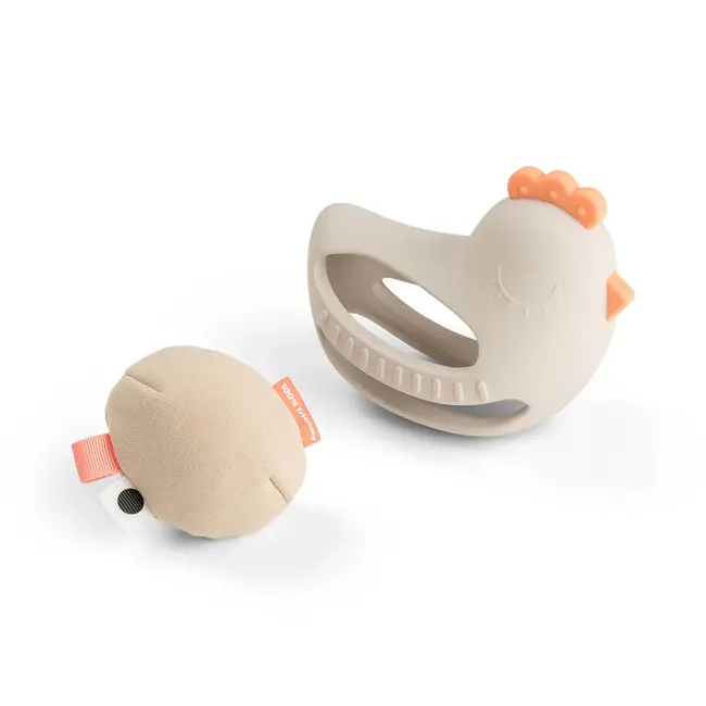 Grijp- en Bijtspeeltje Met Rammelaar Clucky Sand