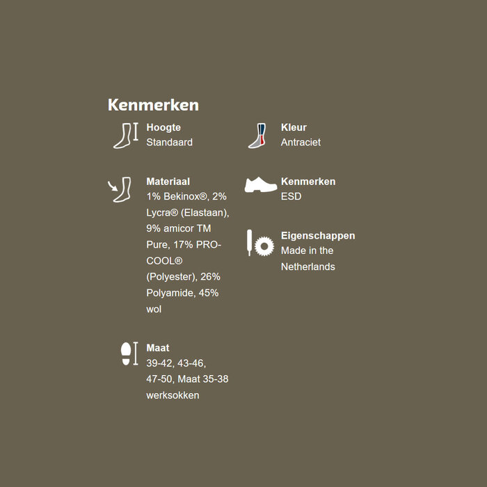 Bata Industrials All Season Merino Wollen Sokken Eco