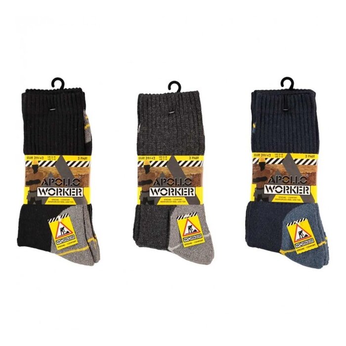 Apollo Katoenen Werksokken Work Gear 3-Pack
