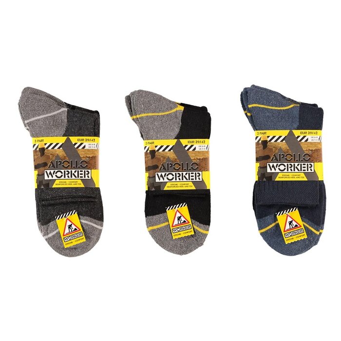 Apollo Quarter Werksokken Worker Gear 3-Pack