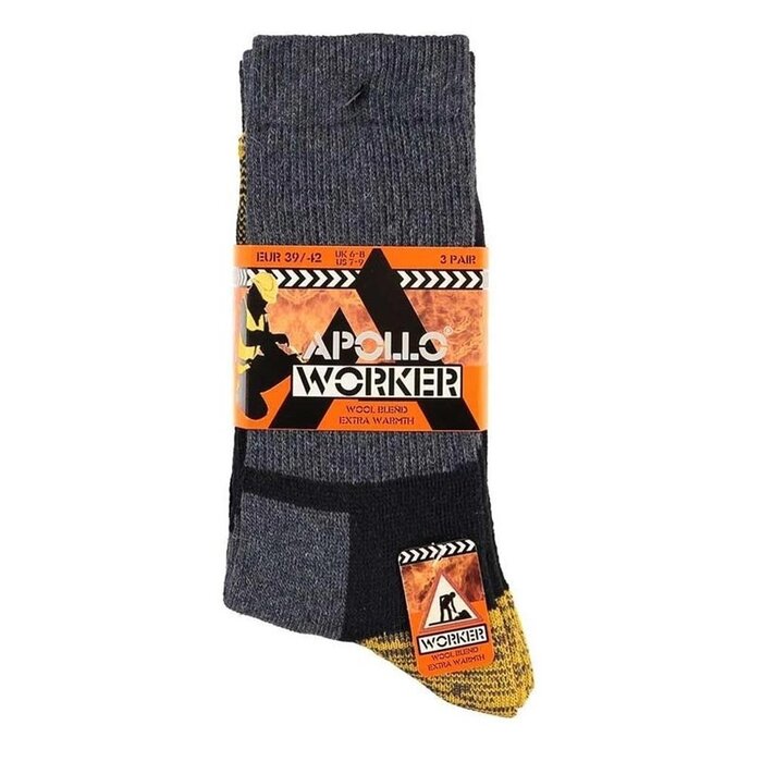 Apollo Wollen Thermo Werksokken Worker 3-Pack