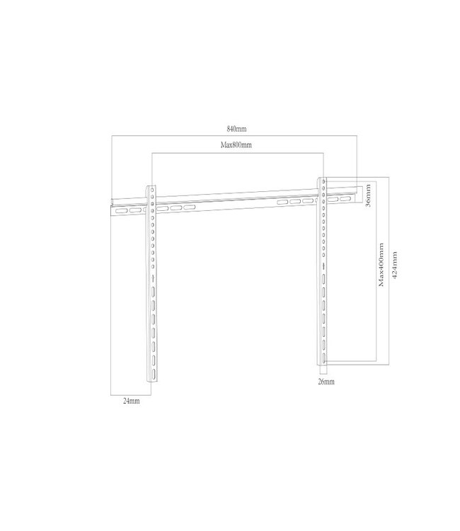 DQ WALL-SUPPORT Leto Fixed Slim Schwarz TV Wandhalterung