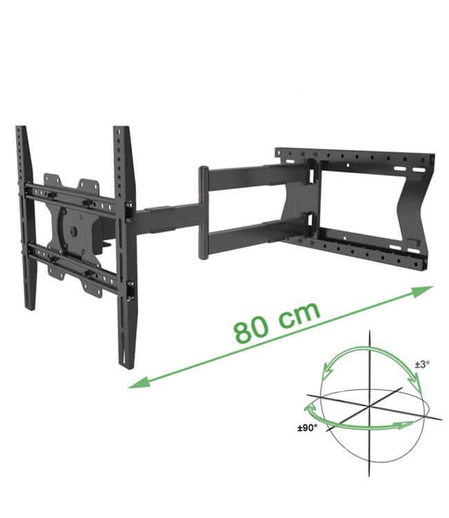 XTRARM Tantal TURN 80 cm TV Wandhalterung Schwarz