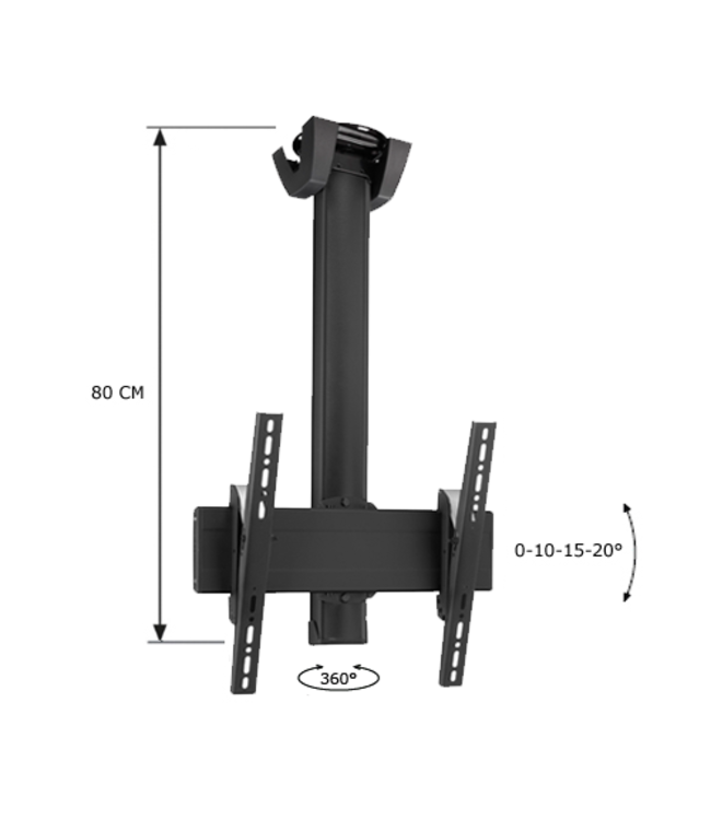 Vogel's SET CT 0864B 80cm - 360° Deckenhalterung Schwarz