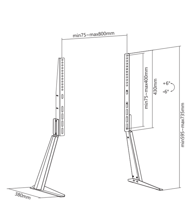 DQ WALL-SUPPORT Atalo TV Tischständer Schwarz