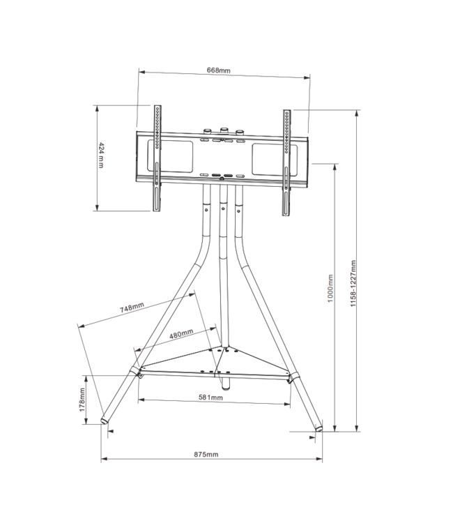XTRARM Ahton Tripod TV Ständer Weiß
