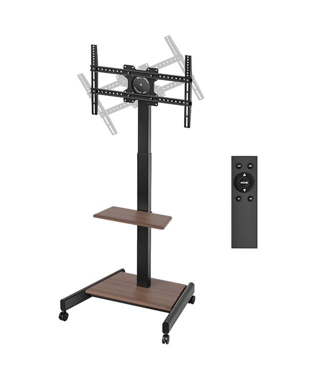 XTRARM Elevate Electric mobiler TV Ständer Schwarz / Walnuss