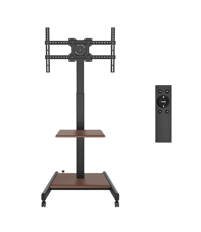 XTRARM Elevate Electric mobiler TV Ständer Schwarz / Walnuss