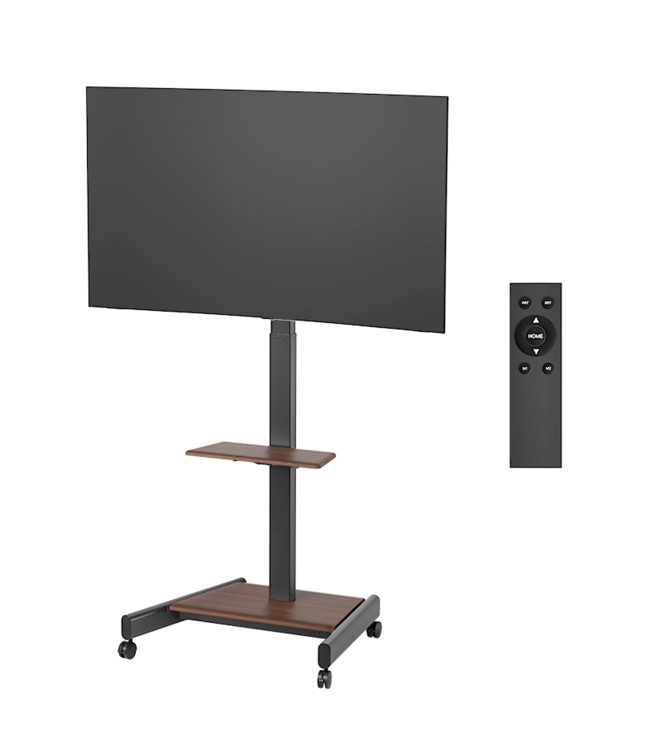 XTRARM Elevate Electric mobiler TV Ständer Schwarz / Walnuss