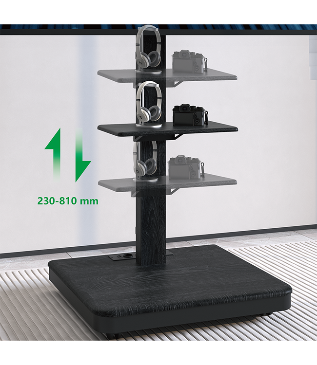 XTRARM Elite Mobiler TV Ständer Schwarz