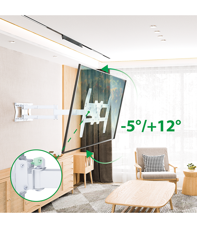 XTRARM Cratos Double 120 cm Rotate 600 TV Wandhalterung Weiß