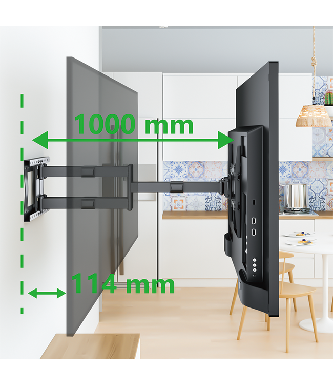 XTRARM Cratos Double 100 cm Rotate 600 TV Wandhalterung Schwarz