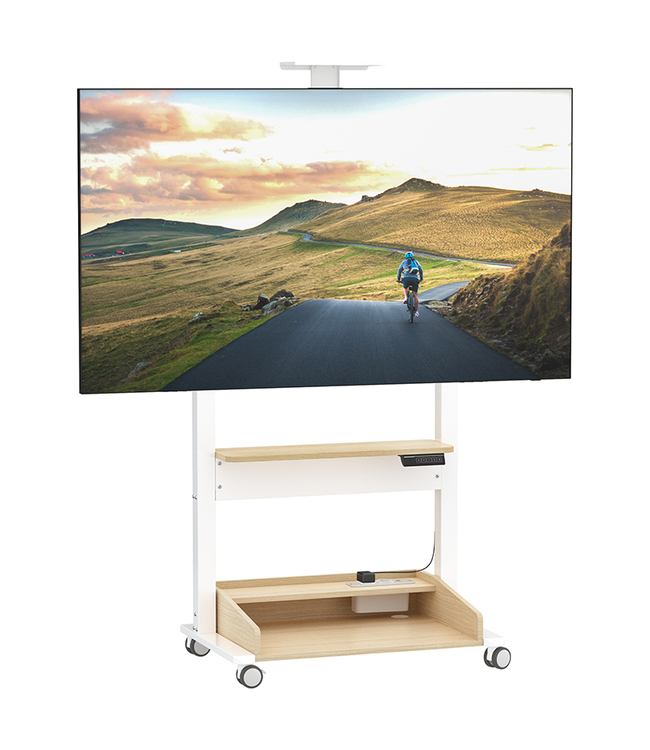 DQ WALL-SUPPORT TV-Ständer Zelos Weiß Eiche