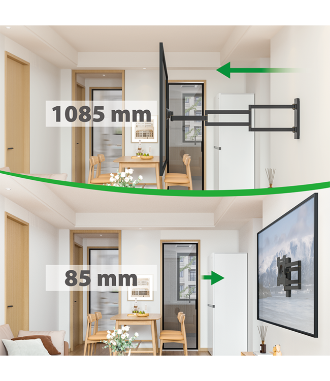XTRARM Axis XL 108,5 cm Schwarz TV Wandhalterung