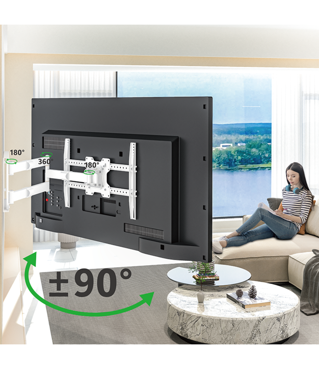 XTRARM Crius 100 cm Rotate 600 TV Wandhalterung Weiss