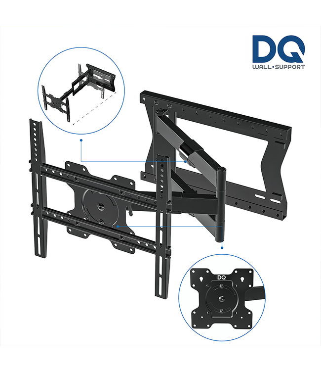 DQ WALL-SUPPORT WALL SUPPORT Hercules FLEX 80 cm Schwarz TV Wandhalterung