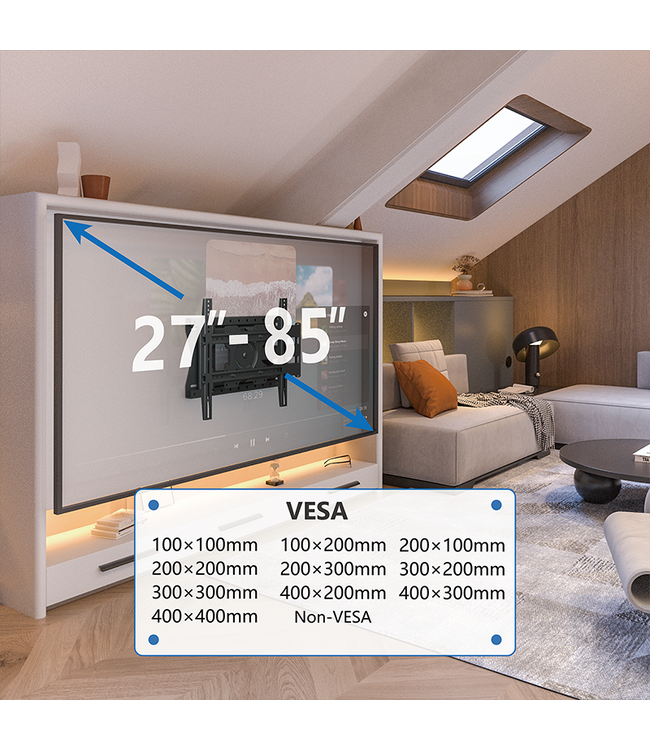 DQ WALL-SUPPORT WALL SUPPORT Hercules FLEX 80 cm Schwarz TV Wandhalterung