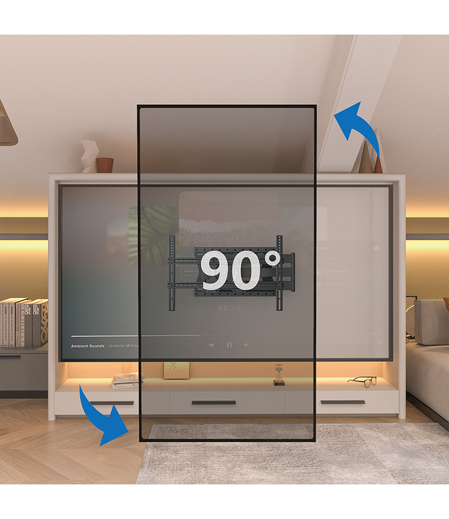 DQ WALL-SUPPORT Hercules, FLEX 100 cm V600 Schwarz TV Wandhalterung