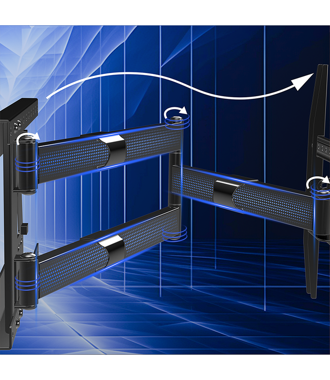 DQ WALL-SUPPORT Hercules, FLEX 100 cm V600 Schwarz TV Wandhalterung
