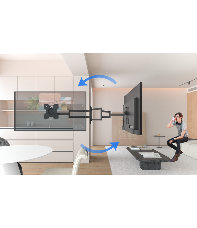 DQ WALL-SUPPORT Rotate XL 108,5 cm Schwarz TV Wandhalterung