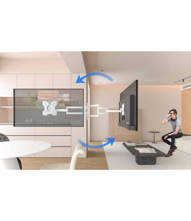 DQ WALL-SUPPORT Rotate XL 108,5 cm Weiss TV Wandhalterung