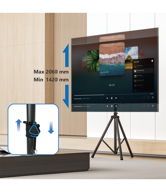 DQ WALL-SUPPORT Tripod 400 TV Ständer Schwarz