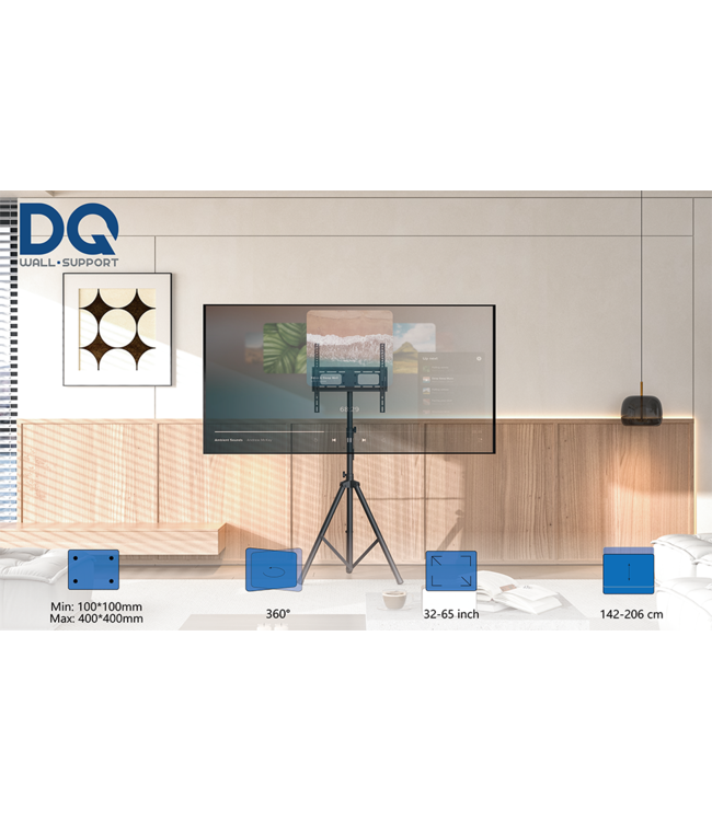 DQ WALL-SUPPORT Tripod 400 TV Ständer Schwarz