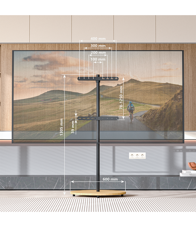 XTRARM Arius TV Ständer Schwarz/Buchendesign